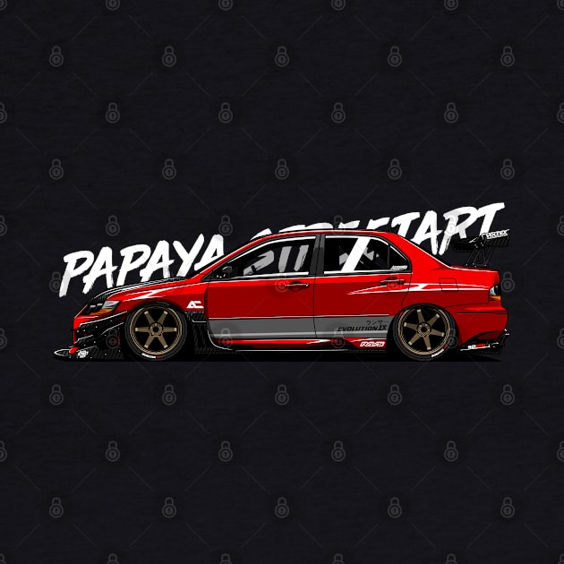 Lancer Evolution 9 MR - PAPAYA STREETART by papayastreetart